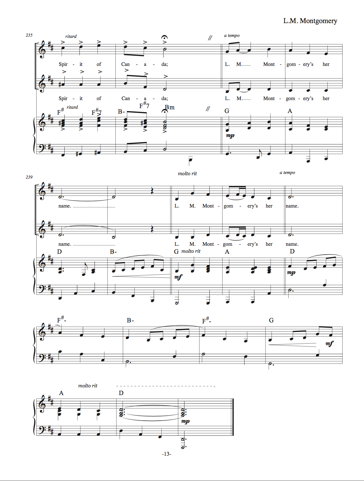 L.M. Montgomery: A Song Portrait