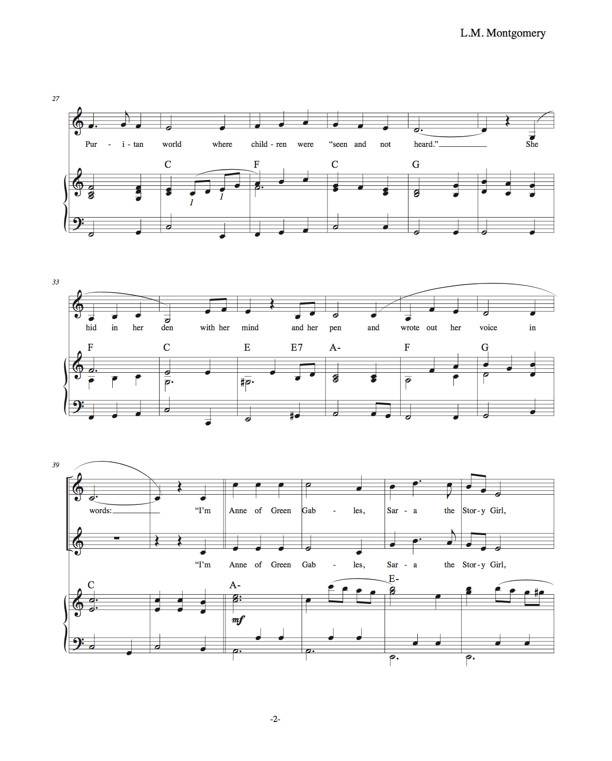 L.M. Montgomery: A Song Portrait   ​