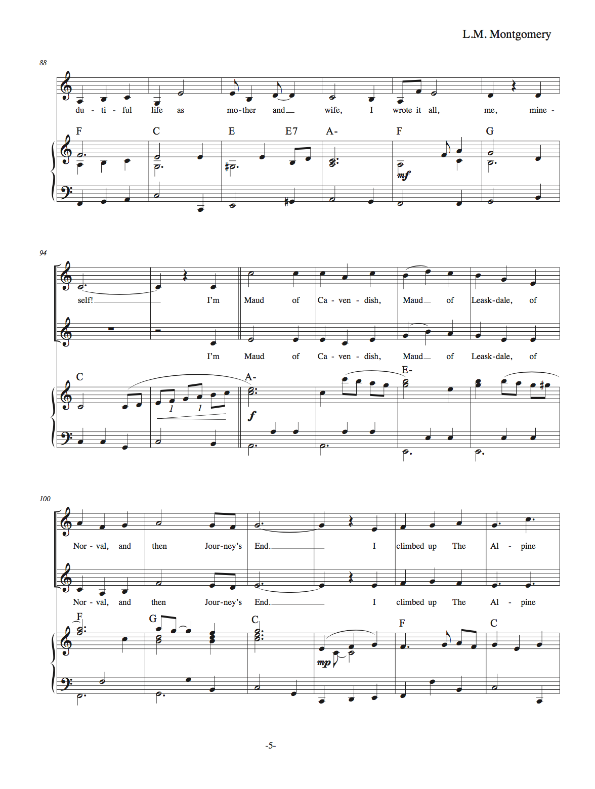 L.M. Montgomery: A Song Portrait