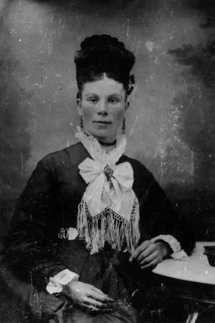 Clara Woolner Macneill Montgomery, circa 1873. Clara probably wasn’t married to Hugh Montgomery yet because she was not wearing a wedding ring. Courtesy of Archival and Special Collections, University of Guelph.